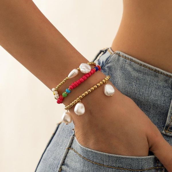 beaded, strands bohemian style color beaded bracelet set contrast rice bead woven beach party gift 2021 trend jewelry bangle, Black
beaded, strands bohemian style color beaded bracelet set contrast rice bead woven beach party gift 2021 trend jewelry bangle, Black
