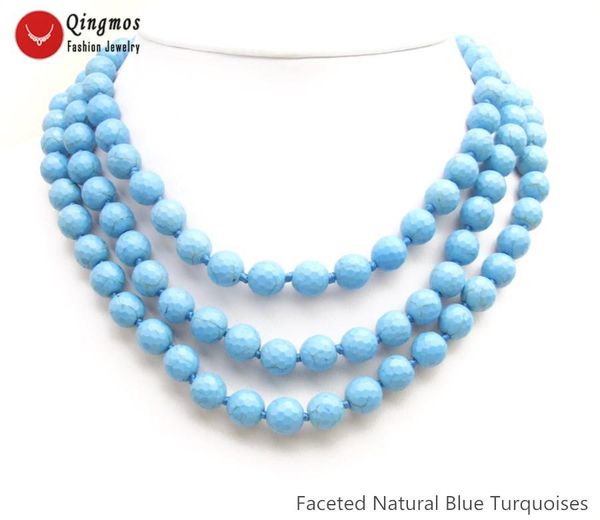 qingmos natural turquoises necklace for women with 3 strands 10mm blue round faceted stone jewelry nec6507 chokers, Golden;silver
qingmos natural turquoises necklace for women with 3 strands 10mm blue round faceted stone jewelry nec6507 chokers, Golden;silver