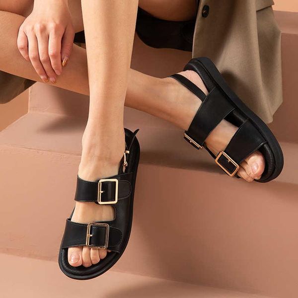 sandals leather women's 2021 summer thick soled fashion roman shoes fairy style one button student flat, Black
sandals leather women's 2021 summer thick soled fashion roman shoes fairy style one button student flat, Black
