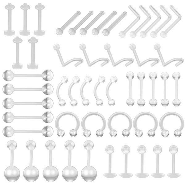 50pcs uv acrylic navel stud rings labret lip nose bell button ring body piercing jewelry set, Silver
50pcs uv acrylic navel stud rings labret lip nose bell button ring body piercing jewelry set, Silver