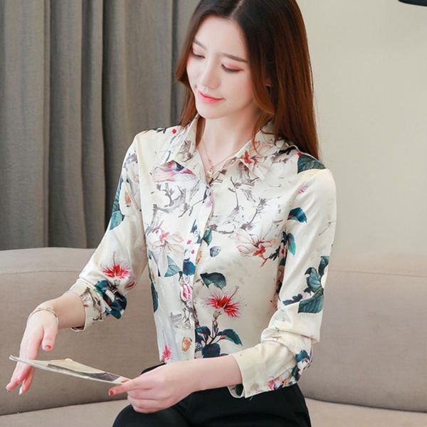 women's blouses & shirts korean silk shirt women satin print blouse lady long sleeve plus size blusas femininas elegante, White
women's blouses & shirts korean silk shirt women satin print blouse lady long sleeve plus size blusas femininas elegante, White