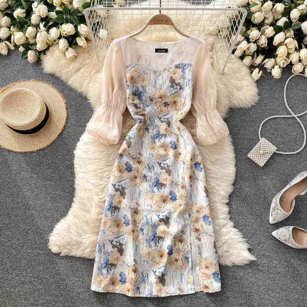 deat spring summer fashion casual puff sleeve square collar slim stitching printed dress for women sk715 210709, Black;gray
deat spring summer fashion casual puff sleeve square collar slim stitching printed dress for women sk715 210709, Black;gray