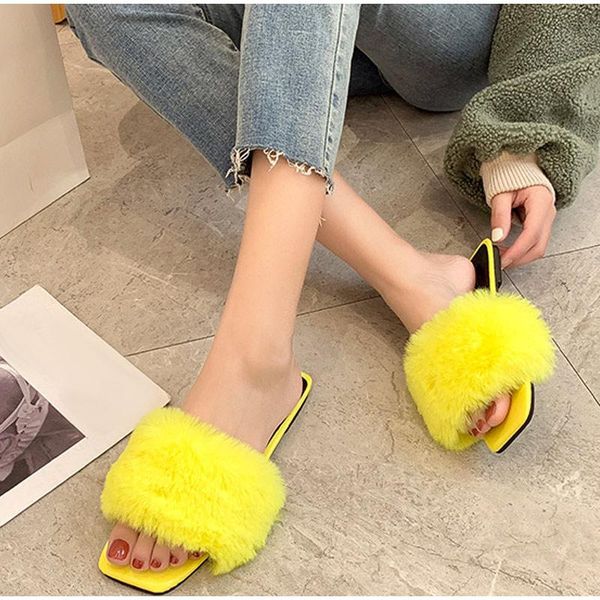 slippers outside slides autumn female warm women's plush faux fur square toe fashion flat shoes woman pu leather ladies, Black
slippers outside slides autumn female warm women's plush faux fur square toe fashion flat shoes woman pu leather ladies, Black