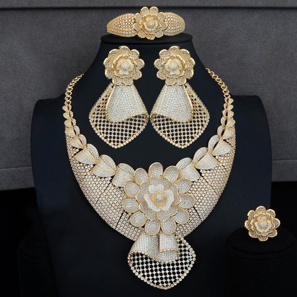 earrings & necklace blachette bridal elegant big grid flower ring bracelet earring jewelry sets cubic zirconia for wedding engagement show, Silver
earrings & necklace blachette bridal elegant big grid flower ring bracelet earring jewelry sets cubic zirconia for wedding engagement show, Silver