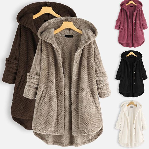 women's jackets woman parkas oversized cardigan outerwear button coats plus size hooded double-faced fleece sweater fashion jacket casu, Black;brown
women's jackets woman parkas oversized cardigan outerwear button coats plus size hooded double-faced fleece sweater fashion jacket casu, Black;brown