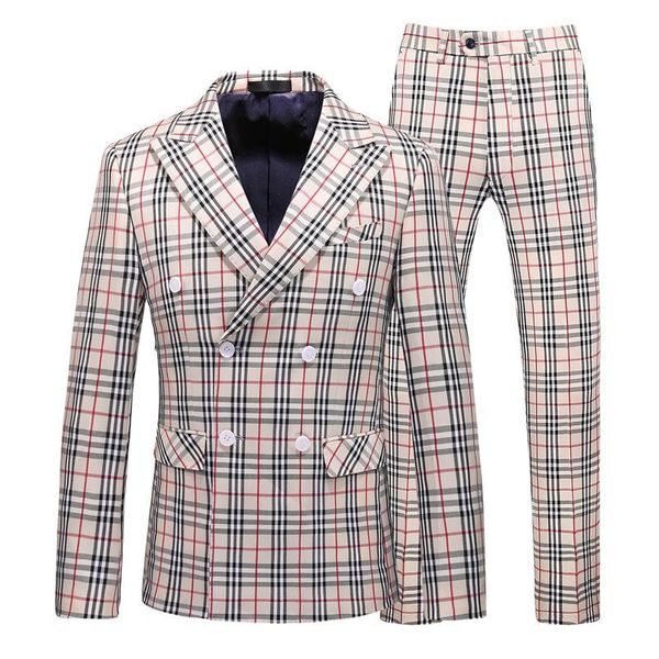 men's suits & blazers hollow figure casual suit plaid double breasted three piece wedding dress fashion, White;black
men's suits & blazers hollow figure casual suit plaid double breasted three piece wedding dress fashion, White;black