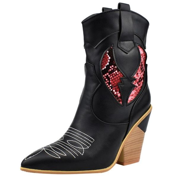 women's leisure fashion large size high square heels knee-high boot shoes mixed colors heel slip-on 2021 winter boots, Black
women's leisure fashion large size high square heels knee-high boot shoes mixed colors heel slip-on 2021 winter boots, Black