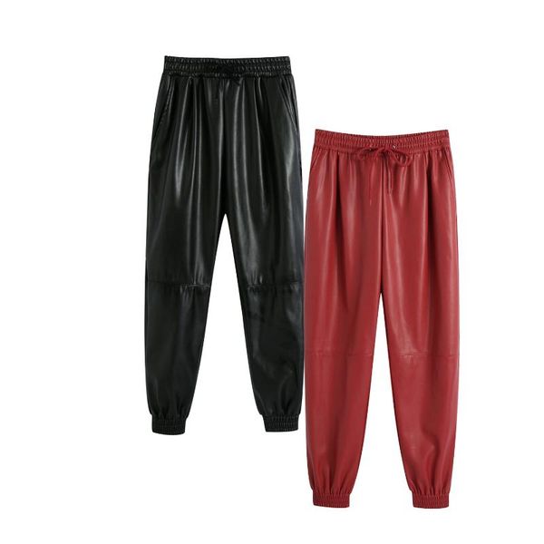women's pants & capris pantalon mujer none real closure pu leather faux 2021 autumn high casual elastic waist full length solid flat, Black;white
women's pants & capris pantalon mujer none real closure pu leather faux 2021 autumn high casual elastic waist full length solid flat, Black;white