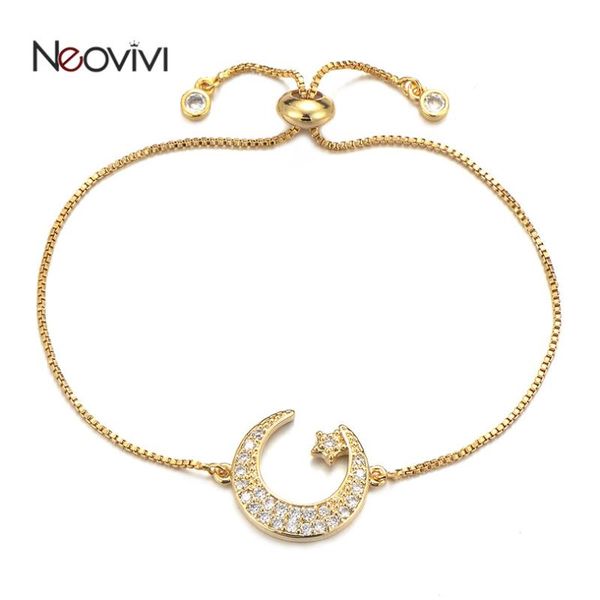 link, chain neovivi trendy moon star charm bracelets shiny clear cz adjustable with white cubic zirconia diy women jewelry, Black
link, chain neovivi trendy moon star charm bracelets shiny clear cz adjustable with white cubic zirconia diy women jewelry, Black