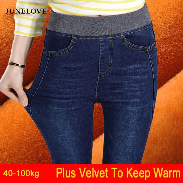 women's jeans junelove winter high-waisted women denim pants elastic waist lady thick skinny female vintage warm pencil bottoms, Blue
women's jeans junelove winter high-waisted women denim pants elastic waist lady thick skinny female vintage warm pencil bottoms, Blue