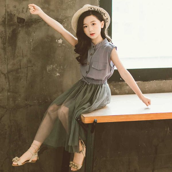 kids girls clothes set solid dress + mesh skirt girl summer clothes teenage kids children clothing 6 8 10 12 13 14 year, Red;yellow
kids girls clothes set solid dress + mesh skirt girl summer clothes teenage kids children clothing 6 8 10 12 13 14 year, Red;yellow
