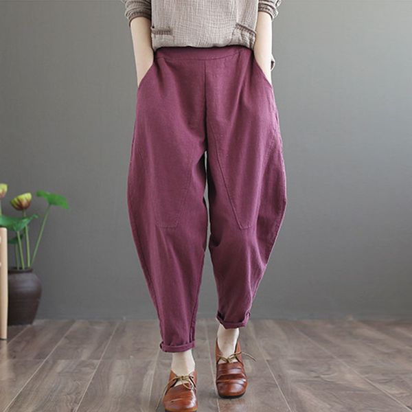 johnature cotton linen patchwork pocket elastic waist ankle-length harem pants summer simple leisure women 3 color pant 210521, Black;white
johnature cotton linen patchwork pocket elastic waist ankle-length harem pants summer simple leisure women 3 color pant 210521, Black;white