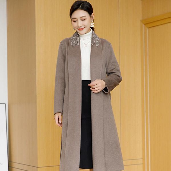 women's wool & blends high end tweed coat medium and long autumn winter fashion temperament celebrity loose foreign style, Black
women's wool & blends high end tweed coat medium and long autumn winter fashion temperament celebrity loose foreign style, Black