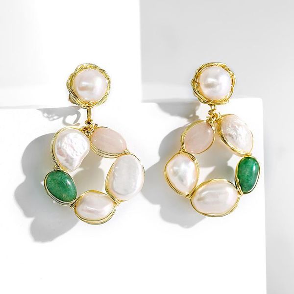 dangle & chandelier natural pearl unusual earrings irregular round white green stone s925 stud accessories korean fashion trend women jewelr, Silver
dangle & chandelier natural pearl unusual earrings irregular round white green stone s925 stud accessories korean fashion trend women jewelr, Silver