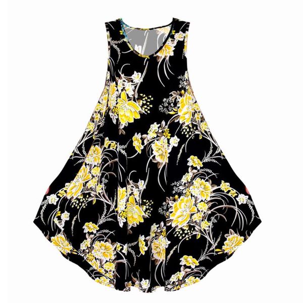 women dress summer clothes large size ladies print beach sleeveless casual vacation sundress regular pullover polyester women's swimwea, White;black
women dress summer clothes large size ladies print beach sleeveless casual vacation sundress regular pullover polyester women's swimwea, White;black