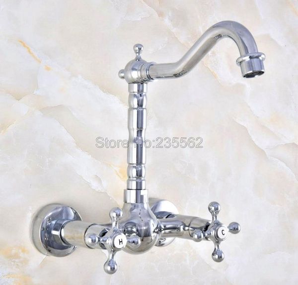 bathroom sink faucets polished chrome brass wall mounted double cross handles kitchen faucet mixer tap swivel spout lnf576
bathroom sink faucets polished chrome brass wall mounted double cross handles kitchen faucet mixer tap swivel spout lnf576