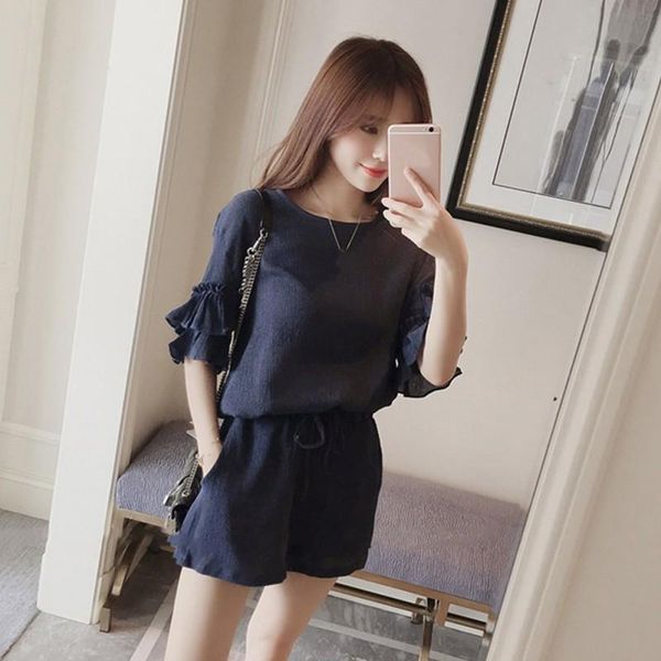 women two piece sets clothes sleeve short outfits and set shorts blue women's pants, White
women two piece sets clothes sleeve short outfits and set shorts blue women's pants, White