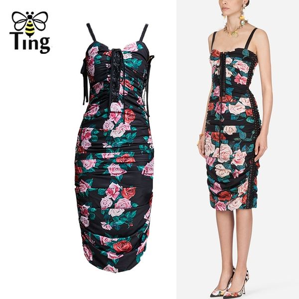 season arrivals designer rose floral print sheath dress vintage strap side lace up party es bodycon 210513, Black;gray
season arrivals designer rose floral print sheath dress vintage strap side lace up party es bodycon 210513, Black;gray
