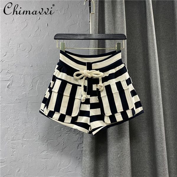women's shorts casual black and apricot stripe short pants summer high elastic waist loose wide leg a- line sweatpants, White;black
women's shorts casual black and apricot stripe short pants summer high elastic waist loose wide leg a- line sweatpants, White;black