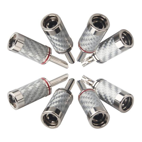 smart power plugs 8pcs white carbon fiber pure copper rhodium plated banana plug with teeth hifi audio speaker cable
smart power plugs 8pcs white carbon fiber pure copper rhodium plated banana plug with teeth hifi audio speaker cable