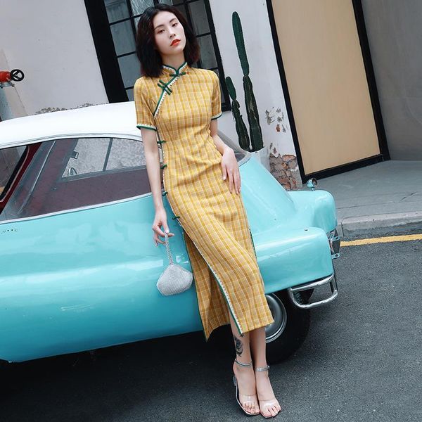 ethnic clothing large size 3xl women yellow satin cheongsam slim mandarin collar short sleeve chinese dress plaid vintage button qipao, Red
ethnic clothing large size 3xl women yellow satin cheongsam slim mandarin collar short sleeve chinese dress plaid vintage button qipao, Red