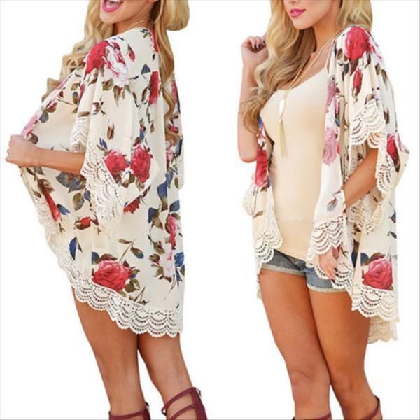 clothing summer polyester boho women shirts coat shawl kimono cardigan short sleeve casual coatswomen floral loose blouse, White
clothing summer polyester boho women shirts coat shawl kimono cardigan short sleeve casual coatswomen floral loose blouse, White