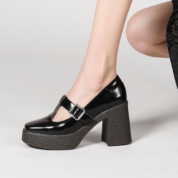 dress shoes fashion square toe cow leather women pumps high heels platform office lady loafers solid neutral dress casual sho musr, Black
dress shoes fashion square toe cow leather women pumps high heels platform office lady loafers solid neutral dress casual sho musr, Black