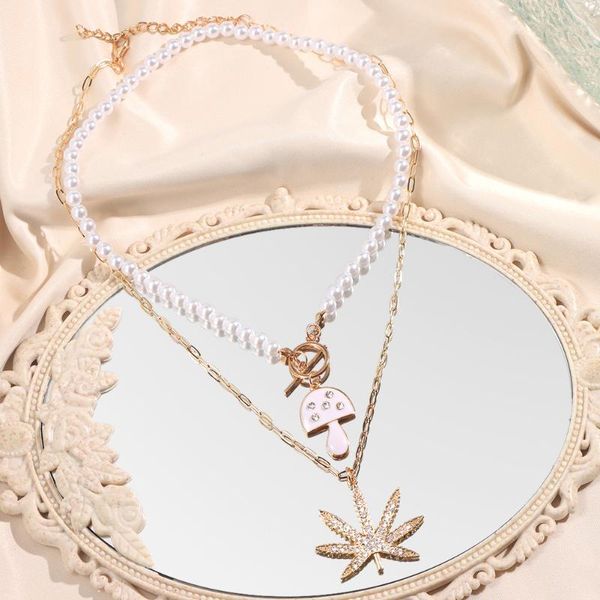 chains just feel double layer pearl chain mushroom ot buckle necklace for women golden crystal pendant punk jewelry, Silver
chains just feel double layer pearl chain mushroom ot buckle necklace for women golden crystal pendant punk jewelry, Silver