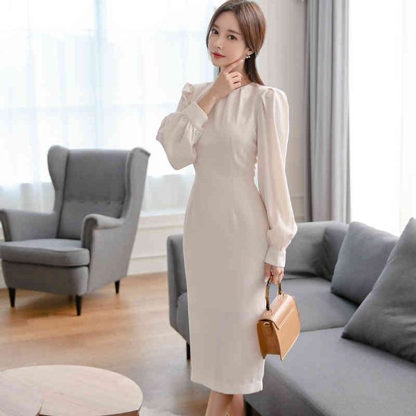 eleagnt solid slim waist women dress long sleeve o-neck female pencil office ladies mid-length vestidos 210514, Black;gray
eleagnt solid slim waist women dress long sleeve o-neck female pencil office ladies mid-length vestidos 210514, Black;gray