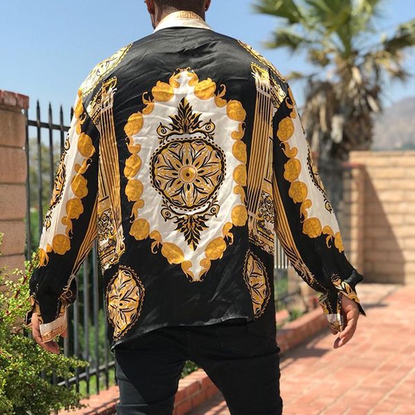 men's casual shirts lapel printed cardigan street loose long sleeve 2021 fall silk satin digital print hawaiian vacation shirt, White;black
men's casual shirts lapel printed cardigan street loose long sleeve 2021 fall silk satin digital print hawaiian vacation shirt, White;black