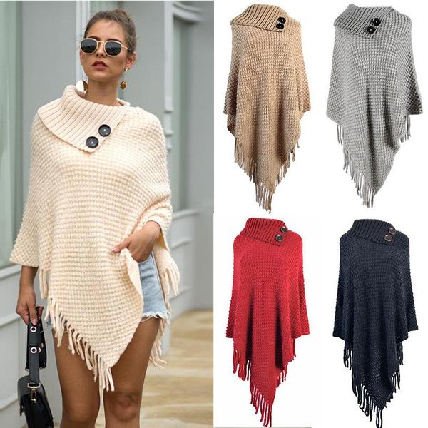 women's sweaters for women pullover 2021 tassel cloak shawl button half open collar solid color sweater clothes mmy319237, White;black
women's sweaters for women pullover 2021 tassel cloak shawl button half open collar solid color sweater clothes mmy319237, White;black