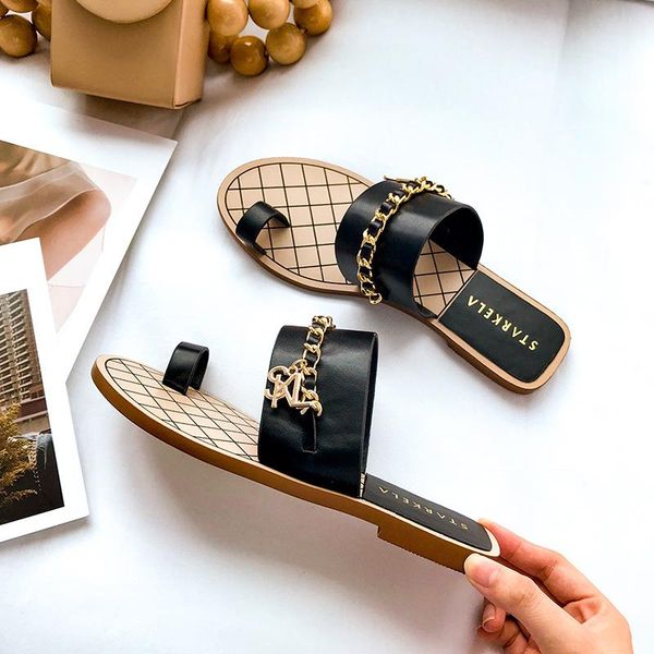 slippers fashion retro women flat silppers chain summer outdoor non-slip sildes beach female metal decoration flip flops, Black
slippers fashion retro women flat silppers chain summer outdoor non-slip sildes beach female metal decoration flip flops, Black