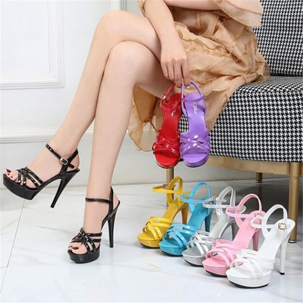 candy colors woman summer open toed sandals fashion platform patent leather 13/15 cm thin high heel plus 34-43, Black
candy colors woman summer open toed sandals fashion platform patent leather 13/15 cm thin high heel plus 34-43, Black