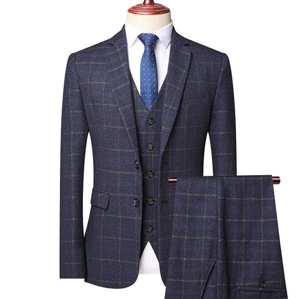 men's suits & blazers (jacket+vest+pants)suit set plaid 3 piece business professional formal suit korean slim wedding banquet evening d, White;black
men's suits & blazers (jacket+vest+pants)suit set plaid 3 piece business professional formal suit korean slim wedding banquet evening d, White;black