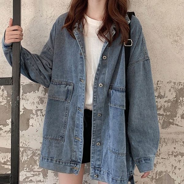 spring female turn down collar single breasted long-sleeved minimalist blue denim jacket cardigan coat 16w321 210510, Black;brown
spring female turn down collar single breasted long-sleeved minimalist blue denim jacket cardigan coat 16w321 210510, Black;brown