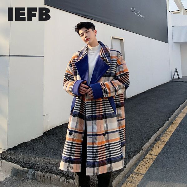 iefb /men's wear plaid overcoat big size woolen color matching woolen coat winter thickened tweed coat for male 9y4040 210524, Black
iefb /men's wear plaid overcoat big size woolen color matching woolen coat winter thickened tweed coat for male 9y4040 210524, Black