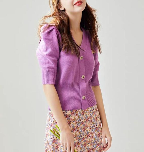 cashmere wool blend daisy embroidery v-neck women knitted cardigan jacket short-sleeved casual wild female coat women's knits & tees, White
cashmere wool blend daisy embroidery v-neck women knitted cardigan jacket short-sleeved casual wild female coat women's knits & tees, White