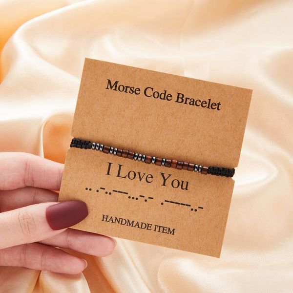 charm bracelets code i love you family braid rope bracelet for women men couple handmade weave string wooden beads friendship jewelry gift, Golden;silver
charm bracelets code i love you family braid rope bracelet for women men couple handmade weave string wooden beads friendship jewelry gift, Golden;silver