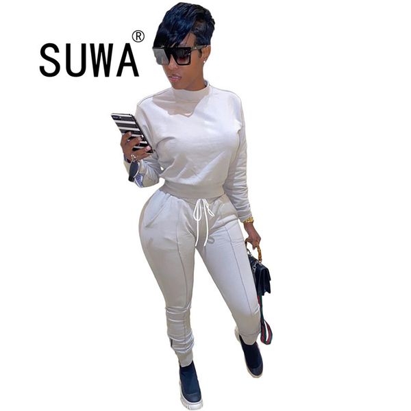 autumn winter women two piece outfits long sleeve casual t-shirt + high waist pants soft streetwear tracksuit joggers femme 210525, White
autumn winter women two piece outfits long sleeve casual t-shirt + high waist pants soft streetwear tracksuit joggers femme 210525, White