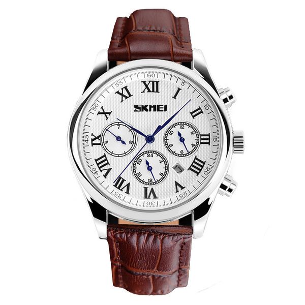 watch time beauty quartz real six pin multifunctional sports men's belt student waterproof, Slivery;brown
watch time beauty quartz real six pin multifunctional sports men's belt student waterproof, Slivery;brown