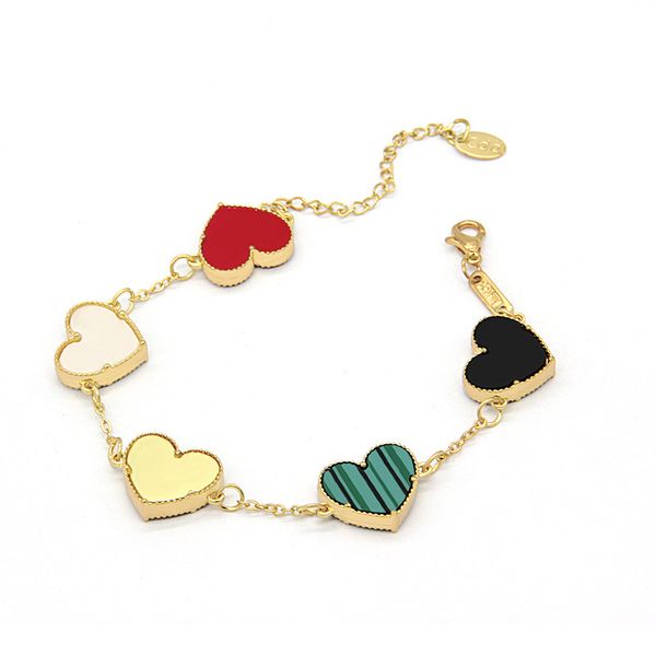 luxury brand handmade heart clover charm bracelet for women gift wholesale, Golden;silver
luxury brand handmade heart clover charm bracelet for women gift wholesale, Golden;silver