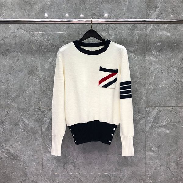 diagonal stripe sweater 4-bar crew neck wool knitted luxury brand autumn winter blouse contrast color korean style urban leisure couples pul, White;black
diagonal stripe sweater 4-bar crew neck wool knitted luxury brand autumn winter blouse contrast color korean style urban leisure couples pul, White;black