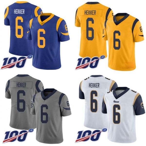 losangelesramsmen #6 johnny hekker women youth limited rush 100th jersey, Black