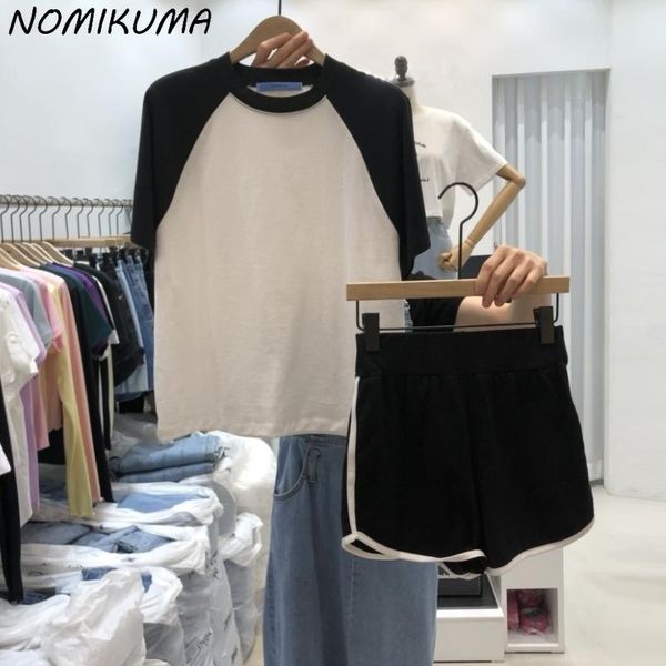 women's tracksuits nomikuma contrast color short sets sleeve o-neck t shirts + high waist sweat korean summer 2pieces outfits 6k144, Gray
women's tracksuits nomikuma contrast color short sets sleeve o-neck t shirts + high waist sweat korean summer 2pieces outfits 6k144, Gray