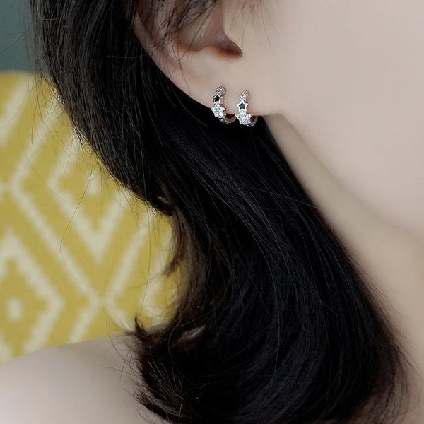 hoop & huggie s925 sterling silver black zircon star stud earrings female korea for woman or girls, Golden;silver
hoop & huggie s925 sterling silver black zircon star stud earrings female korea for woman or girls, Golden;silver