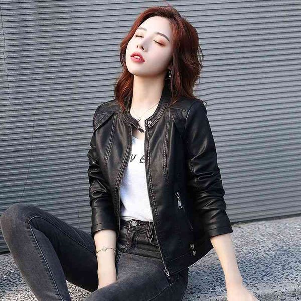 small leather women's short coat spring and autumn new 2021 korean pu slim stand collar motorcycle jacket, Black
small leather women's short coat spring and autumn new 2021 korean pu slim stand collar motorcycle jacket, Black