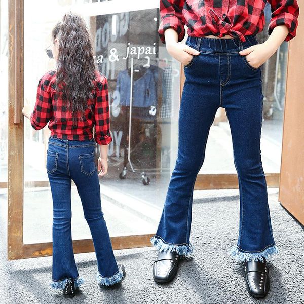 fashion solid boot cut girls jeans casual elastic waist cotton kids with tassel brief korean style for, Blue
fashion solid boot cut girls jeans casual elastic waist cotton kids with tassel brief korean style for, Blue