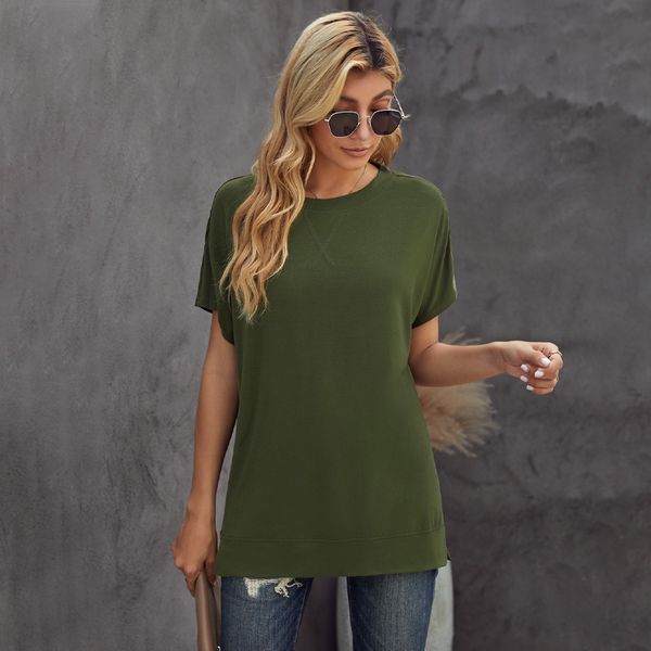 tracksuits women's short sleeve shirt will see european and american solid color around the thin neck cut pullover, Gray
tracksuits women's short sleeve shirt will see european and american solid color around the thin neck cut pullover, Gray