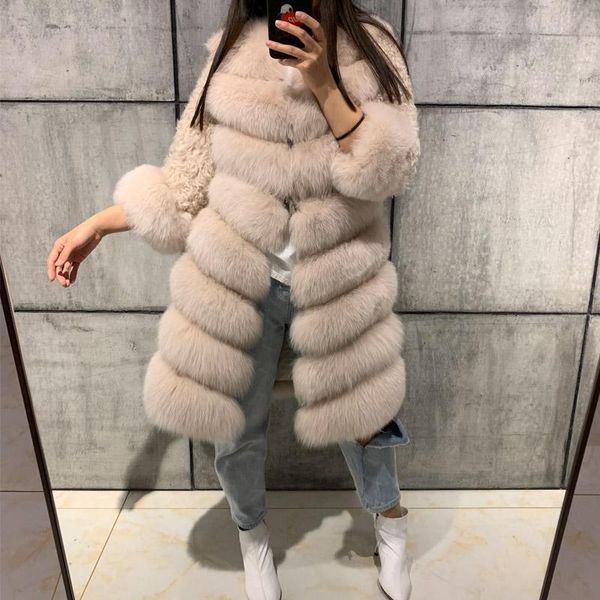 women's fur & faux real natural jacket women coat, Black
women's fur & faux real natural jacket women coat, Black