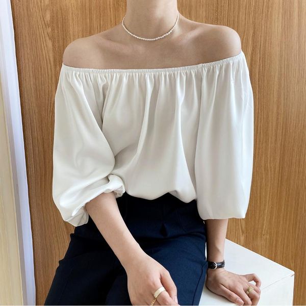 women's blouses & shirts yeeloca french design minority satin shirt summer solid slash neck blousers casual fashion bubble sleeve top, White
women's blouses & shirts yeeloca french design minority satin shirt summer solid slash neck blousers casual fashion bubble sleeve top, White